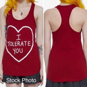 Black Matter I Tolerate You Flocked Racerback Tank Top Hot Topic X-Large